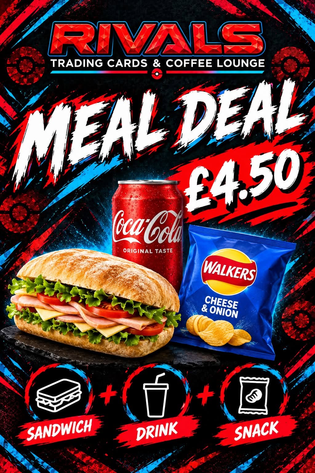 Rivals £4.50 meal deal — sandwich, drink and snack