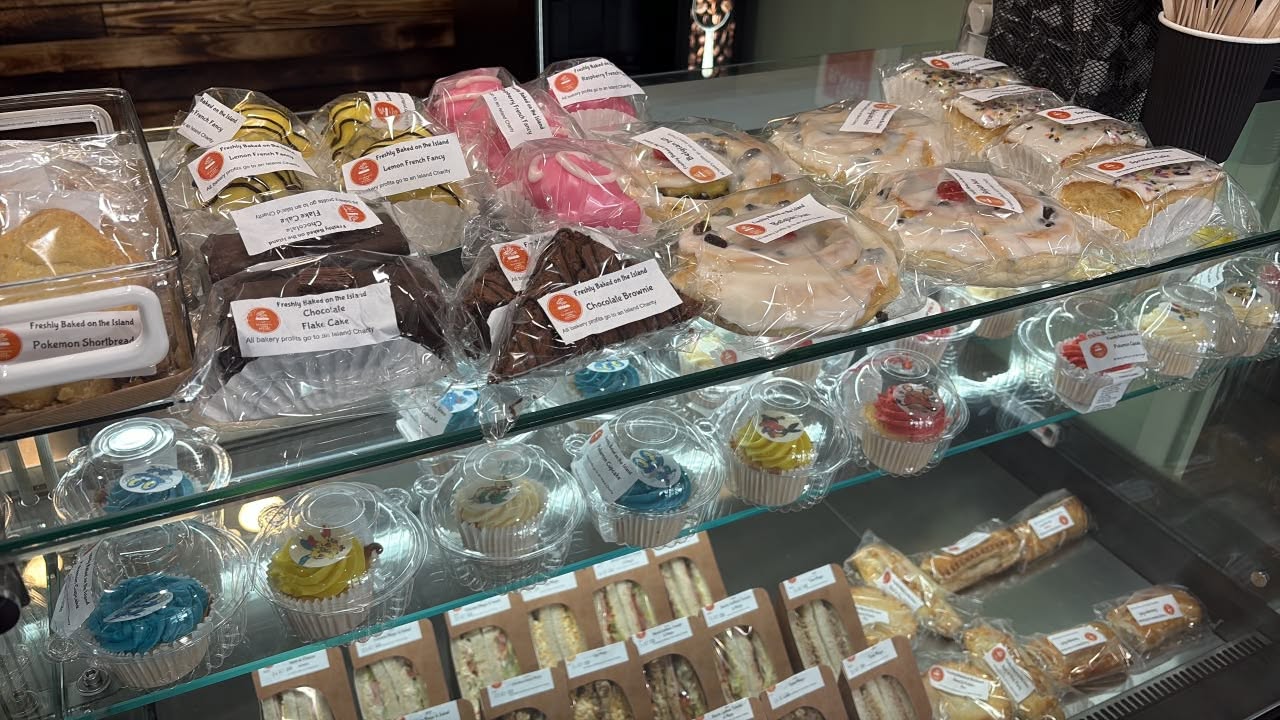 A full cabinet of cakes and treats